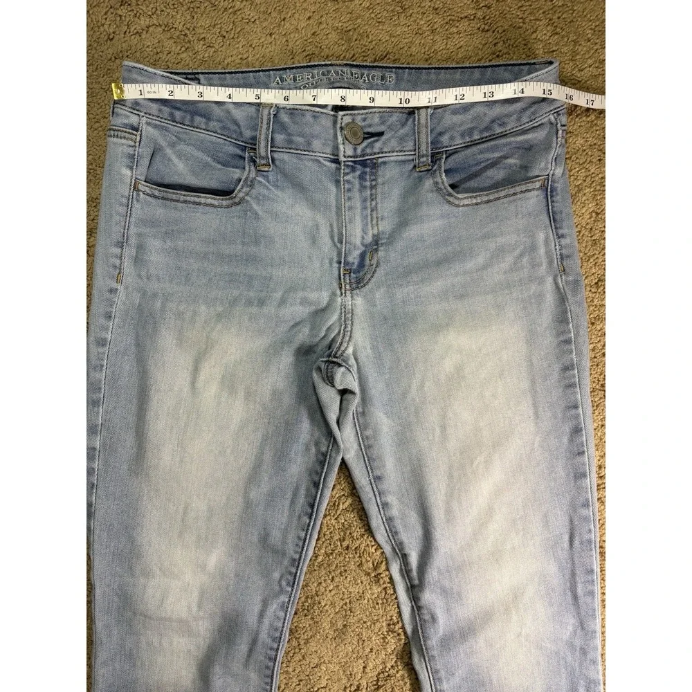 American Eagle Jegging Jeans Women 10 Light Blue Mid Rise Preppy - Picture 5 of 9